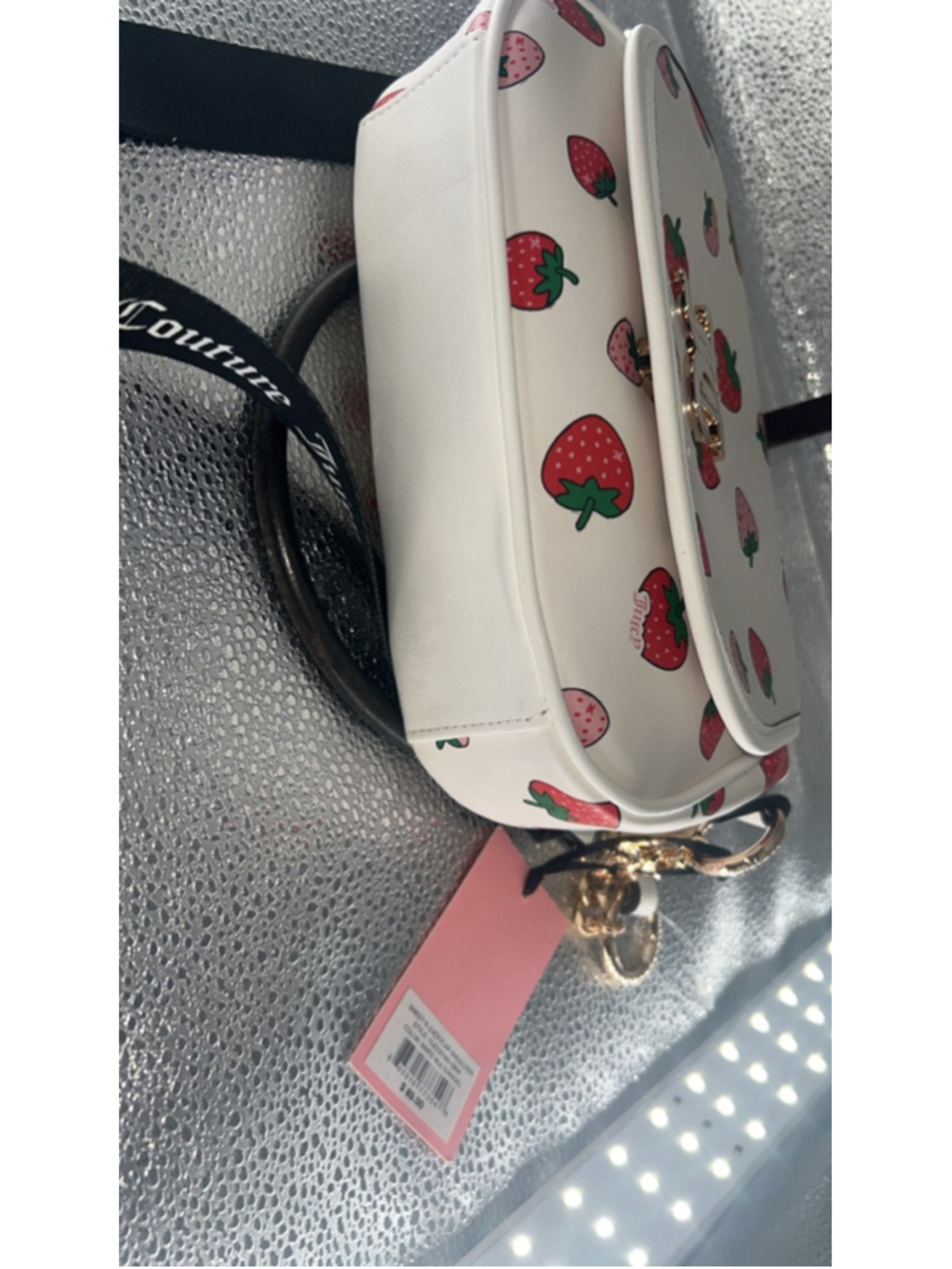 Women's Juicy Couture Crossbody Bag One Size White Red Strawberry Print - Picture 6 of 6